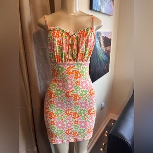 Pink and Green Floral women’s dress size medium.
